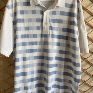 Linksoul Men's Polo in Blue and White Stripes